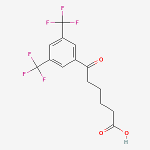 molecular formula C14H12F6O3 B1325243 6-(3,5-Ditrifluoromethylphenyl)-6-oxohexanoic acid CAS No. 898788-10-8