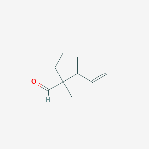 molecular formula C9H16O B13252432 2-Ethyl-2,3-dimethylpent-4-enal 