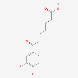 molecular formula C13H14F2O3 B1325262 7-(3,4-Difluorophenyl)-7-oxoheptanoic acid CAS No. 898765-79-2