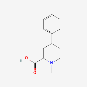 molecular formula C13H17NO2 B13252646 1-Methyl-4-phenylpiperidine-2-carboxylic acid 