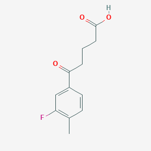 molecular formula C12H13FO3 B1325268 5-(3-Fluoro-4-methylphenyl)-5-oxovaleric acid CAS No. 898765-93-0