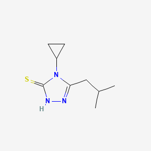 molecular formula C9H15N3S B13252691 4-cyclopropyl-5-(2-methylpropyl)-4H-1,2,4-triazole-3-thiol 