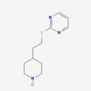 molecular formula C11H17N3S B13252741 2-{[2-(Piperidin-4-yl)ethyl]sulfanyl}pyrimidine 