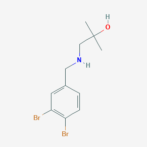molecular formula C11H15Br2NO B13252831 1-{[(3,4-Dibromophenyl)methyl]amino}-2-methylpropan-2-ol 