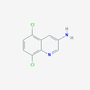 molecular formula C9H6Cl2N2 B13252850 5,8-Dichloroquinolin-3-amine 
