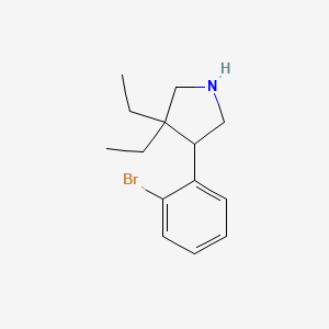molecular formula C14H20BrN B13252871 4-(2-Bromophenyl)-3,3-diethylpyrrolidine 