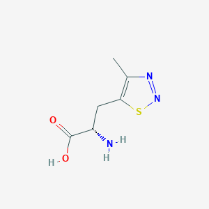 molecular formula C6H9N3O2S B13252875 (2S)-2-Amino-3-(4-methyl-1,2,3-thiadiazol-5-yl)propanoic acid 