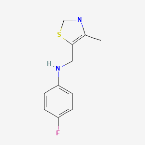 molecular formula C11H11FN2S B13252877 4-fluoro-N-[(4-methyl-1,3-thiazol-5-yl)methyl]aniline 