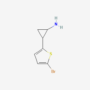 molecular formula C7H8BrNS B13252901 2-(5-Bromothiophen-2-yl)cyclopropan-1-amine 