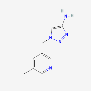 molecular formula C9H11N5 B13252992 1-[(5-Methylpyridin-3-yl)methyl]-1H-1,2,3-triazol-4-amine 