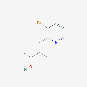 molecular formula C10H14BrNO B13253018 4-(3-Bromopyridin-2-yl)-3-methylbutan-2-ol 