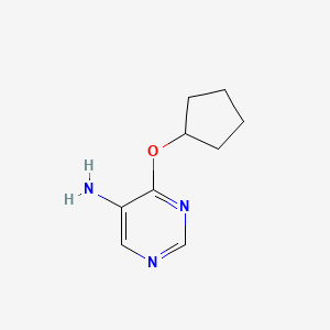 molecular formula C9H13N3O B13253088 4-(Cyclopentyloxy)pyrimidin-5-amine 