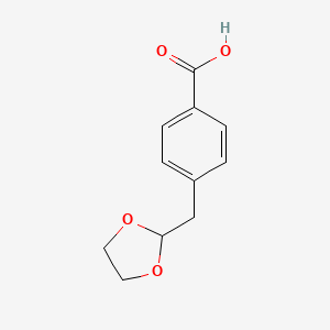 molecular formula C11H12O4 B1325309 4-(1,3-Dioxolan-2-ylmethyl)benzoic acid CAS No. 898767-03-8
