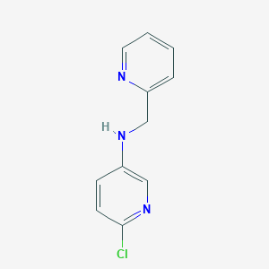 molecular formula C11H10ClN3 B13253572 6-Chloro-N-(pyridin-2-ylmethyl)pyridin-3-amine 