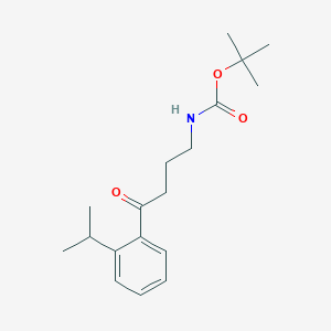 molecular formula C18H27NO3 B13253653 tert-Butyl N-{4-oxo-4-[2-(propan-2-yl)phenyl]butyl}carbamate 