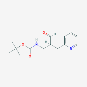 molecular formula C14H20N2O3 B13253759 tert-ButylN-[3-oxo-2-(pyridin-2-ylmethyl)propyl]carbamate 