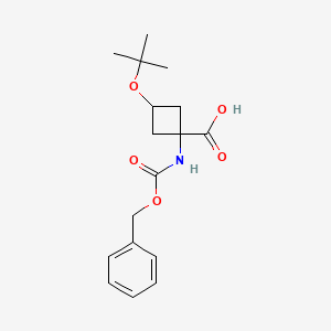 molecular formula C17H23NO5 B13253890 1-{[(Benzyloxy)carbonyl]amino}-3-(tert-butoxy)cyclobutane-1-carboxylic acid 