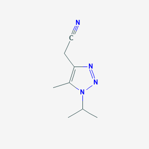 molecular formula C8H12N4 B13253909 2-[5-Methyl-1-(propan-2-yl)-1H-1,2,3-triazol-4-yl]acetonitrile 