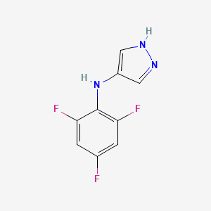 molecular formula C9H6F3N3 B13253974 N-(2,4,6-Trifluorophenyl)-1H-pyrazol-4-amine 