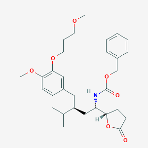 molecular formula C30H41NO7 B132540 benzyl N-[(1S,3S)-3-[[4-methoxy-3-(3-methoxypropoxy)phenyl]methyl]-4-methyl-1-[(2S)-5-oxooxolan-2-yl]pentyl]carbamate CAS No. 900811-45-2