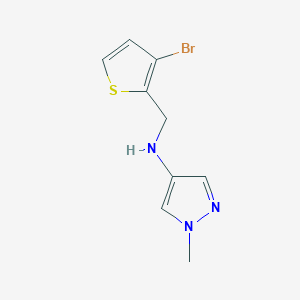 molecular formula C9H10BrN3S B13254000 N-[(3-bromothiophen-2-yl)methyl]-1-methyl-1H-pyrazol-4-amine 