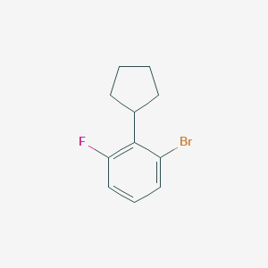 molecular formula C11H12BrF B13254075 1-Bromo-2-cyclopentyl-3-fluorobenzene 