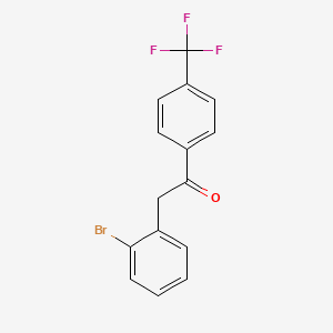 molecular formula C15H10BrF3O B1325415 2-(2-Bromophenyl)-4'-trifluoromethylacetophenone CAS No. 898784-18-4