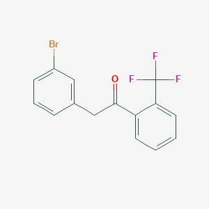 molecular formula C15H10BrF3O B1325416 2-(3-Bromophenyl)-2'-trifluoromethylacetophenone CAS No. 898784-19-5