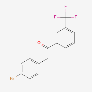 molecular formula C15H10BrF3O B1325419 2-(4-Bromophenyl)-3'-trifluoromethylacetophenone CAS No. 898784-25-3