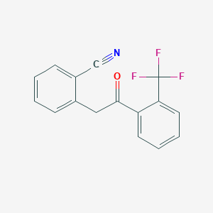 molecular formula C16H10F3NO B1325421 2-(2-Cyanophenyl)-2'-trifluoromethylacetophenone CAS No. 898784-45-7