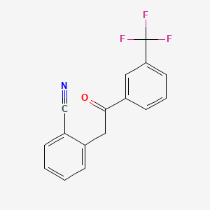 molecular formula C16H10F3NO B1325422 2-(2-Cyanophenyl)-3'-trifluoromethylacetophenone CAS No. 898784-47-9