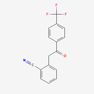 molecular formula C16H10F3NO B1325423 2-(2-Cyanophenyl)-4'-trifluoromethylacetophenone CAS No. 898784-49-1