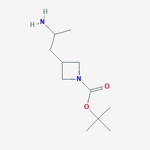 molecular formula C11H22N2O2 B13254237 tert-Butyl 3-(2-aminopropyl)azetidine-1-carboxylate 