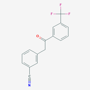 molecular formula C16H10F3NO B1325425 2-(3-Cyanophenyl)-3'-trifluoromethylacetophenone CAS No. 898784-53-7