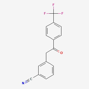 molecular formula C16H10F3NO B1325426 2-(3-Cyanophenyl)-4'-trifluoromethylacetophenone CAS No. 898784-55-9