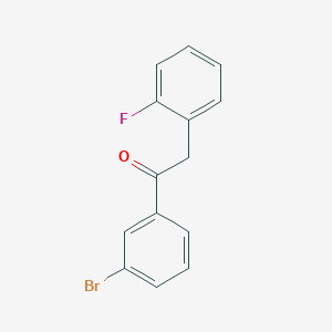 molecular formula C14H10BrFO B1325429 3'-Bromo-2-(2-fluorophenyl)acetophenone CAS No. 898784-63-9
