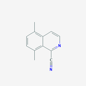 molecular formula C12H10N2 B13254291 5,8-Dimethylisoquinoline-1-carbonitrile 