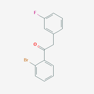molecular formula C14H10BrFO B1325430 2'-Bromo-2-(3-fluorophenyl)acetophenone CAS No. 898784-67-3