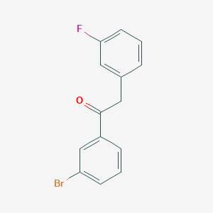 molecular formula C14H10BrFO B1325431 3'-Bromo-2-(3-fluorophenyl)acetophenone CAS No. 898784-69-5