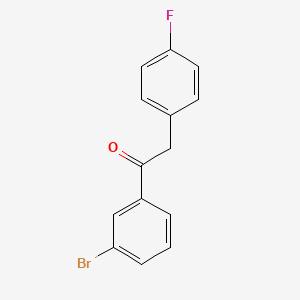 molecular formula C14H10BrFO B1325432 3'-Bromo-2-(4-fluorophenyl)acetophenone CAS No. 898784-71-9