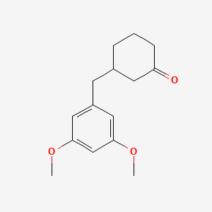 molecular formula C15H20O3 B1325437 3-(3,5-Dimethoxybenzyl)cyclohexanone CAS No. 898785-03-0