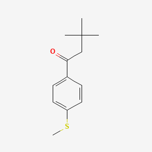 molecular formula C13H18OS B1325441 3,3-二甲基-4'-硫代甲基丁苯酮 CAS No. 440121-15-3