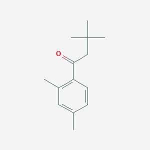 molecular formula C14H20O B1325444 2',3,3,4'-Tetramethylbutyrophenone CAS No. 898764-47-1
