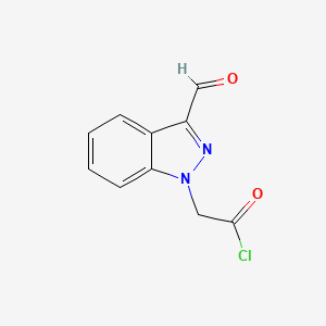 molecular formula C10H7ClN2O2 B13254442 2-(3-Formyl-1H-indazol-1-yl)acetyl chloride 