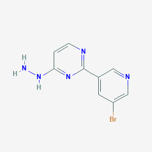 molecular formula C9H8BrN5 B13254452 2-(5-Bromopyridin-3-YL)-4-hydrazinylpyrimidine 