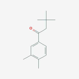 molecular formula C14H20O B1325447 3,3,3',4'-Tetramethylbutyrophenone CAS No. 898764-56-2