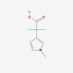 molecular formula C9H13NO2 B13254489 2-Methyl-2-(1-methyl-1H-pyrrol-3-YL)propanoic acid 
