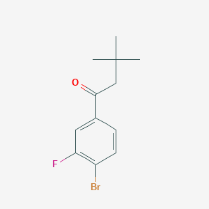 molecular formula C12H14BrFO B1325449 4'-溴-3,3-二甲基-3'-氟丁苯酮 CAS No. 898764-62-0