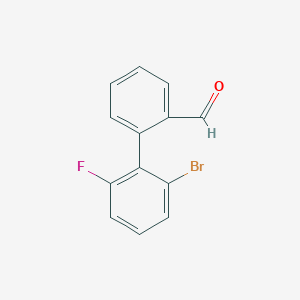 molecular formula C13H8BrFO B13254505 2-(2-Bromo-6-fluorophenyl)benzaldehyde 