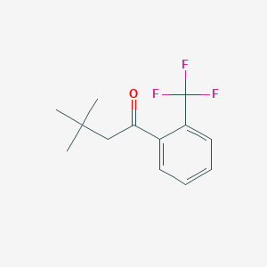 molecular formula C13H15F3O B1325453 3,3-二甲基-2'-三氟甲基丁酰苯酮 CAS No. 898764-72-2